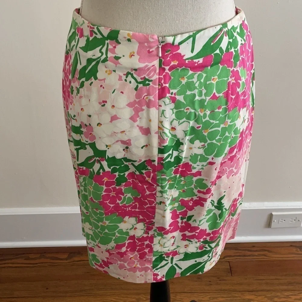 Ralph Lauren Pink and Green Floral Skirt Sz 2